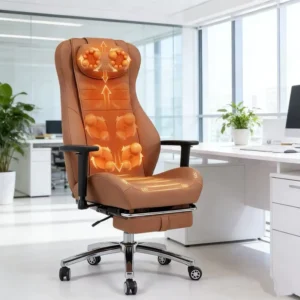 Elegant Foldable PU Leather Pressure Point Manipulation Vibration Ergonomic Office Massage Chair
