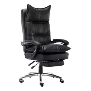 Ergonomic Classic Modern Swivel Lift High Back Luxury Office Massage Chair Footrest Black PU Leather Living Room Home Office