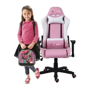 Ergonomic Electric Pink Gaming Chair for Girls Swivel Chair