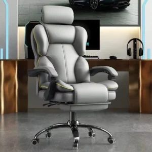 Ergonomic Luxury Revolving Recliner Chair Brazil Black Massage Adjust Height Back Brown Footrest Lumbar Office Chair