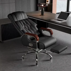 Ergonomic Office Chair With Massage Function Reclining Lift Design Contemporary Style Made of Synthetic Leather