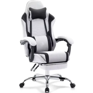 Ergonomic Reclining Leather Gaming Chair with Lumbar Massage Support