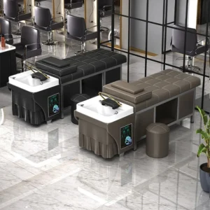 Ergonomic Salon Furniture Shampoo Bed with Integrated Warm Water Circulation System
