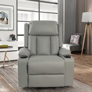 European Style Leather Power Lift Recliner Chair with Heating Massage Multi position Adjustable for Elder