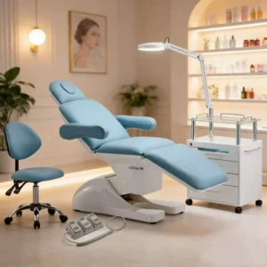 Factory Direct Electric Synthetic Leather Facial Beauty Bed Chair White Massage Table Salon Barber Chair Dental Chair Sets Three