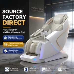 Factory Direct L50 Massage Chair with 4D Core Extended SL Rail Waist Heating Full Airbag for Home Hotel SPA OEM ODM Bulk Order