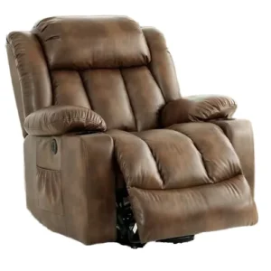 Factory Direct Power Lift Recliner Chair Massage Heat Breathable Leather 2 Cup Holders USB Ports Electric Support Remote