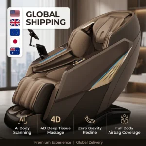 Factory High Quality Recliner Heated 4D Full Body Zero Gravity Foldable Massage Chair Bluetooth ABS+PU Leather Compact