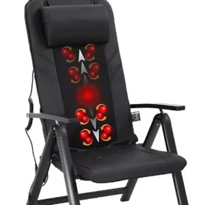 Foldable Massage Chair with Leg Rest Simple Massage Chair Neck and Back Shiatsu Full Body Chair Massager with Kneading rolling