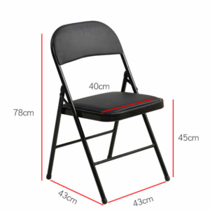 Foldable Training Chair Metal Frame Portable for Conference Event Classroom Heavy Duty Steel Construction Anti Scratch Coating Load Capacity 150kg