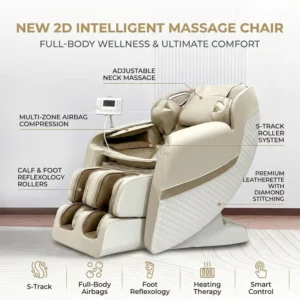 Full Body 2D 3D Zero Gravity Office Massage Chair with Blue tooth Music & Heating Body Care Features