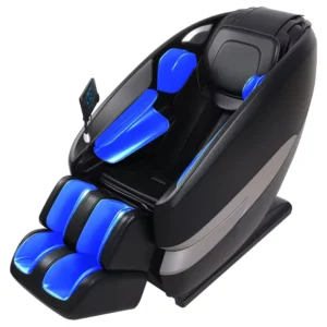 Full Body 4D Zero Gravity 4 Rollers Wavelike Air Pressure Luxury Relaxing Bluetooth Speaker Genuine Leather PU Massage Chair