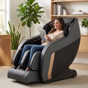 Full Body Recliner Massage Chair Zero Gravity Foldable Bluetooth Leather Shiatsu Hot Compress Timing Control Foot Massage