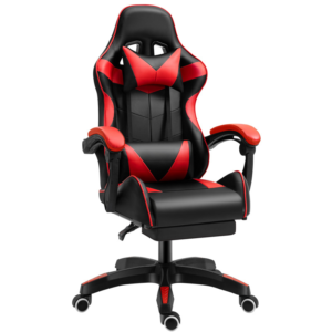 Gaming Chair Ergonomic Racing Chair High Back Computer Chair with Height Adjustable Headrest and Lumbar Support E Sports Swivel Chair Red and Black