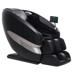 HENGSHI Luxury Black Leather Zero Gravity Shiatsu Massage Chair 4 Rollers Wavelike Air Pressure Musical Function Full Body