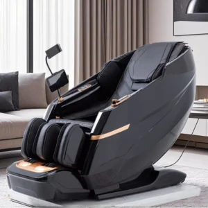 Health Care SL Track Full Body Shiatsu 4D Massage Chair Zero Gravity 6 Vibration Modes Space Saving Touch Screen ABS+PU