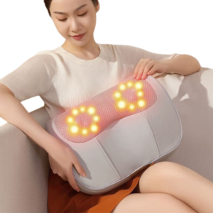 Heated 3D Shiatsu Massage Pillow for Neck Back Home Car Relax