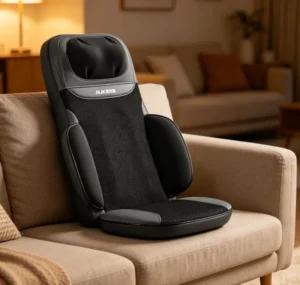 Heated Shiatsu Massager Chair with Compression Feature Portable Cotton Pad for Full Body Pain Relief