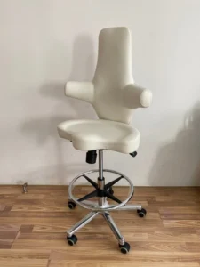 Height Adjustable Black Hydraulic Rolling Stool with Back Footrest Wheels for Massage Office Medical SPA Drafting Stool Chair