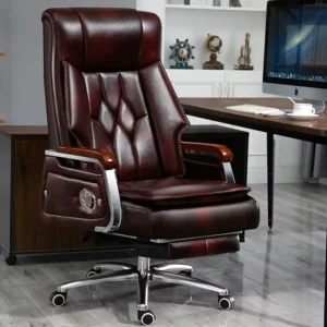 High Back Leather Boss Office Swivel Desk Chair Reclining Massage Ergonomic Office Chair With Caster Wheel
