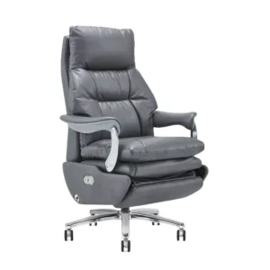 High Back Leather Executive Recliner Office Chair Electric Massage Convertible Extendable Adjustable Height Padded Support
