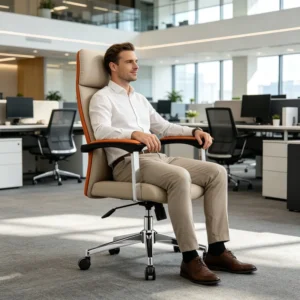 High Back PU Leather Executive Office Chair Ergonomic Swivel Boss Chair For Office Furniture