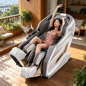 High-End 4D Massage Head Zero Gravity Bluetooth System Intelligent Voice Control Musical Function Full Body Leg Massage Chair
