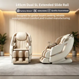 High End Double SL Track 4D Full Body Zero Gravity Heating Bluetooth Music Massage Chair 120W Worldwide Voltage B2B