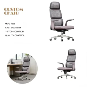 High End Ergonomic Office Chair with Massage Feature Genuine Leather Swivel Chair for Back Pain Relief Leather Chair