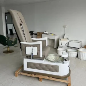 High End Luxury High Back Foot Massage Pedicure Chair with LED Light and Customizable Color for Nail Salon
