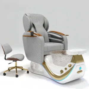 High End Supreme King Customizable Color with Drainage Pump Colorful Lights Electric Massage Robot Foot Bath Pedicure Chair for Nail Shop