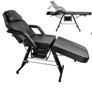 High Quality Adjustable Comfortable 3 Sections SPA Massage Black Tattoo Bed Chair for Tattoo Salon Beauty