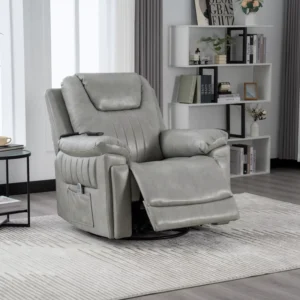 High Quality Modern Design Single Leather Recliner Sofa Multi Function Metal Frame Massage Chair for Living Room