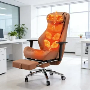 High end Intelligence Foldable Neck Back Buttock Office Ergonomics Comfortable PU Leather Massage Chair