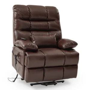 Home Big Man Power Lay Flat Lift Recliner Extra Large Oversized Wide Heat Massage Dual Motor Overstuffed Electric Chairs