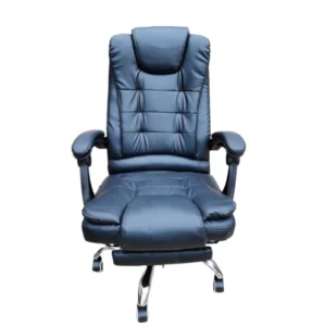 Home Office Contemporary Design Comfortable Armrest Massage Chair Thick Cushion Heat Resistant PU Synthetic Leather Space Saving