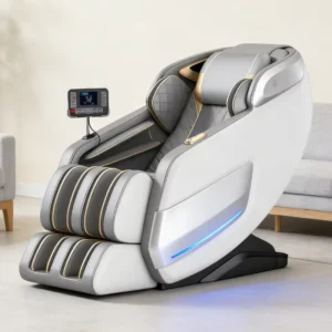 Home Use Smart Automatic Full Body SL Track 2D Foldable Zero Gravity System Massage Chair Long Rail PU Leather Material