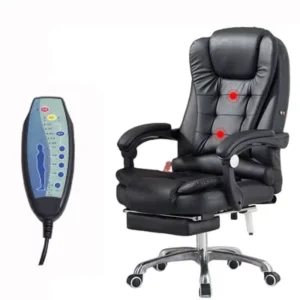 Indoor Commercial Office Furniture High Back PU Leather Executive Massage Chair With Footrest
