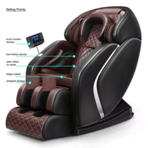 Jade Stone Roller Shiatsu Kneading Heat Chair Massager Electric Full Body Airbag Massage Chair with LCD Controller