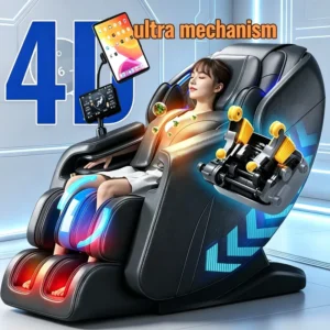 L25max Massage Chair 135cm 3D Airbag Full Body Constant Temp Hot Compress AI Voice Control 24 Professional Programs