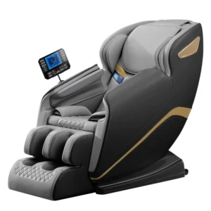 LEERCON Full Body Massage Chair Pastel Tone Finish Eco Friendly PU Leather Floating Sensation Zero Gravity Deep Tissue Therapy