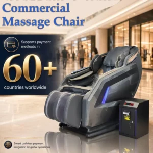 LEERCON New High Quality Smart Electric Coin Bill Credit Card Operated Vending Voice PU Leather Commercial Mall Massage Chair