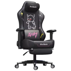 Leather Electric Convertible 4D Ergonomic Executive Gaming Esports Chair with Reclining Massage Lumbar Support