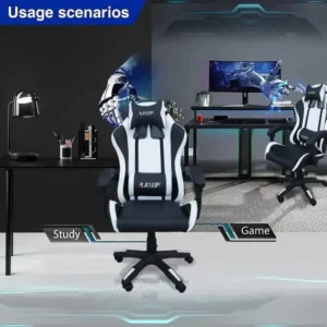 Leather Ergonomic High Back Modern Computer Gaming Chair With Adjustable Features For Home Office Use