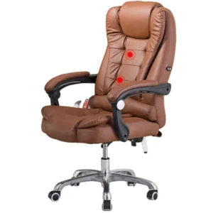 Leather Massage Chair Office Executive Vibrating PC Computer Chair Armrest Modern Swivel Chair Furniture