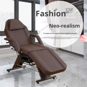 Luxurious PU Black White Adjustable Leg Beauty Massage Chair Foldable Tattoo Barber Bed Chair Facial Therapy Eyelash