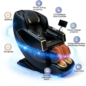 Luxury 3D Dual Core SL Track Massage Chair with Full Body Airbag Heat Zero Gravity Shiatsu Massage Chair for Home Use