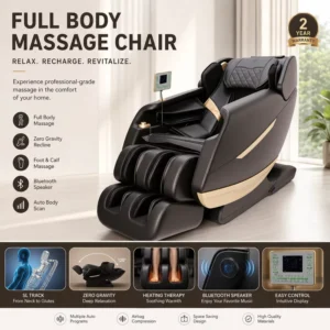 Luxury 3D Roller Massage Chair Full Body Electric Mechanism Zero Gravity Recliner With Heating Lumbar