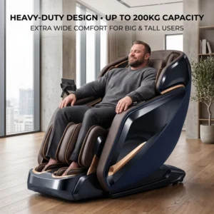 Luxury 4D Massage Chair XL Extra Wide Heavy Duty 152cm SL Track Thai Stretch Zero Gravity Full Body Recliner for Large Users