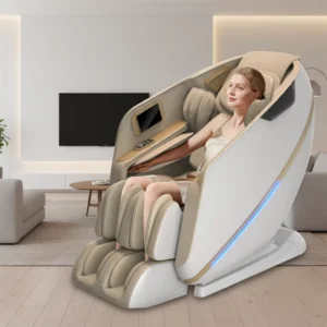 Luxury 4D Rolling Massage Chair Full Body Airbag SL Track Calf Foot Shiatsu Kneading Bluetooth USB Wireless Charging